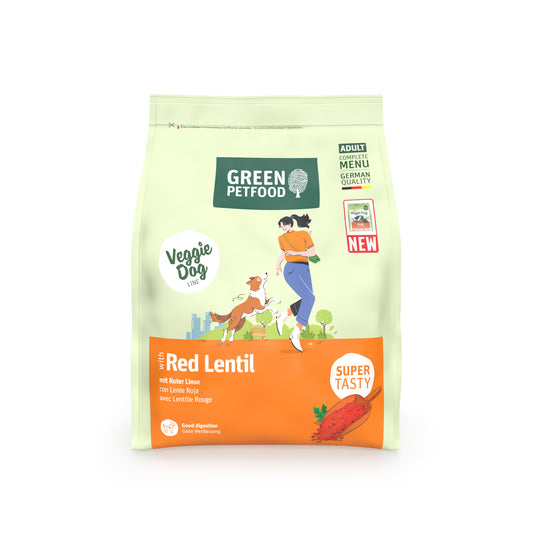 VeggieDog Red Lentil | Pienso Vegetariano con Lenteja Roja para Perros Adultos