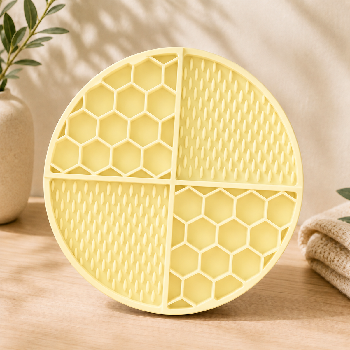 KIZUNA LickiMat | Alfombrilla Interactiva para Lamer Amarillo