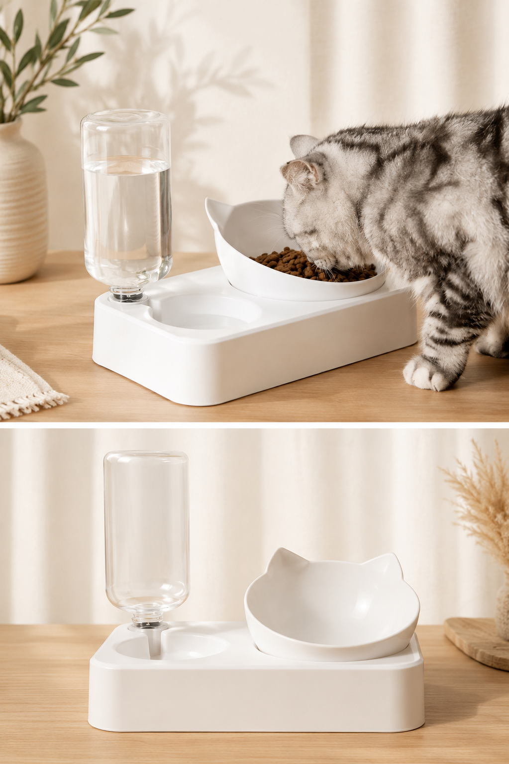 KIZUNA AquaBowl | Comedero Elevado con Dispensador de Agua