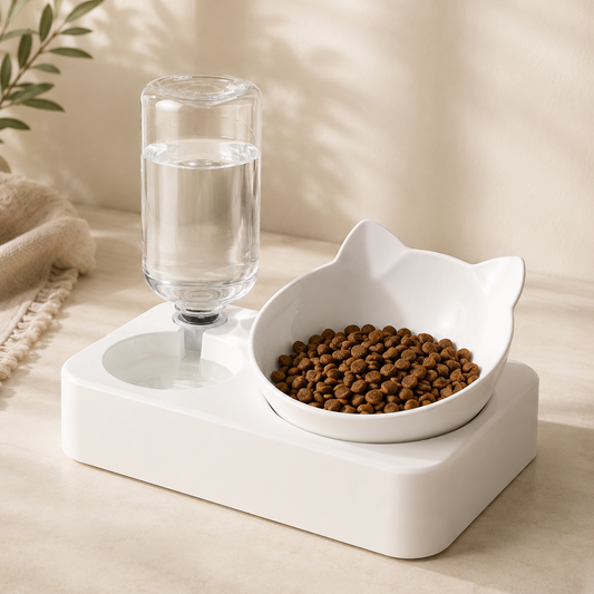 KIZUNA AquaBowl | Comedero Elevado con Dispensador de Agua
