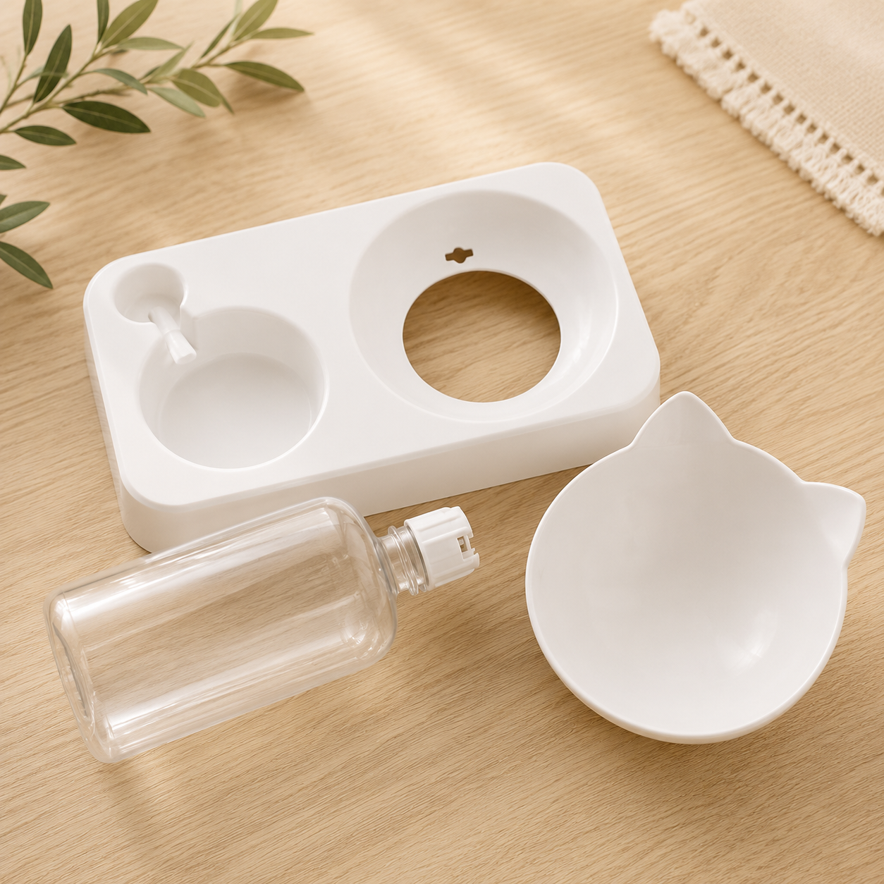 KIZUNA AquaBowl | Comedero Elevado con Dispensador de Agua
