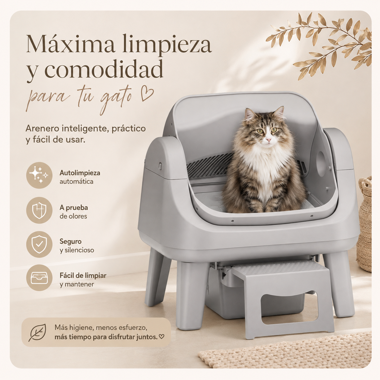 KIZUNA NekoClean | Arenero Automático Inteligente