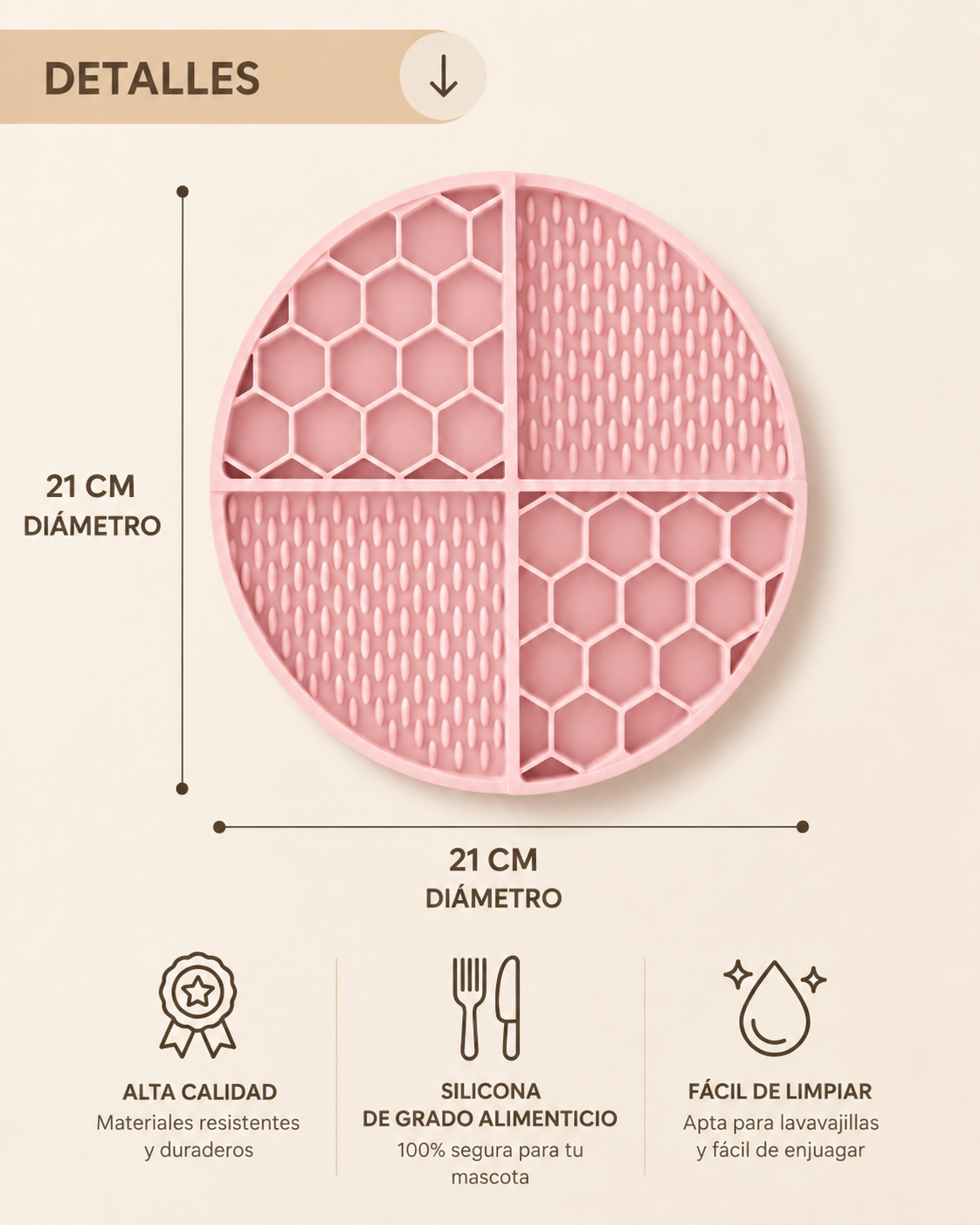 KIZUNA LickiMat | Alfombrilla Interactiva para Lamer Rosa