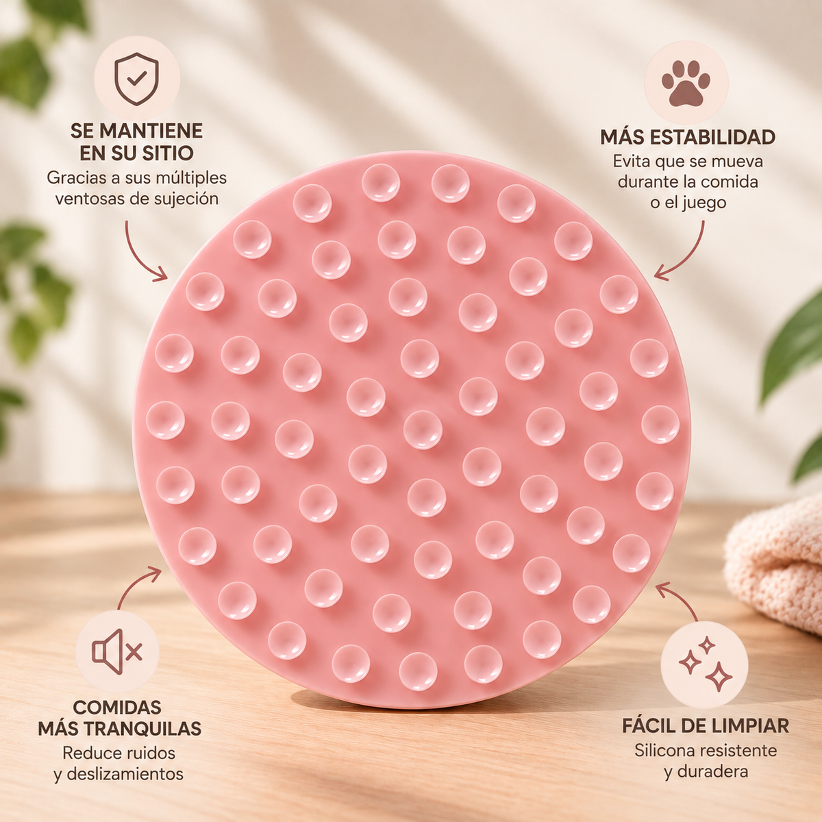 KIZUNA LickiMat | Alfombrilla Interactiva para Lamer Rosa