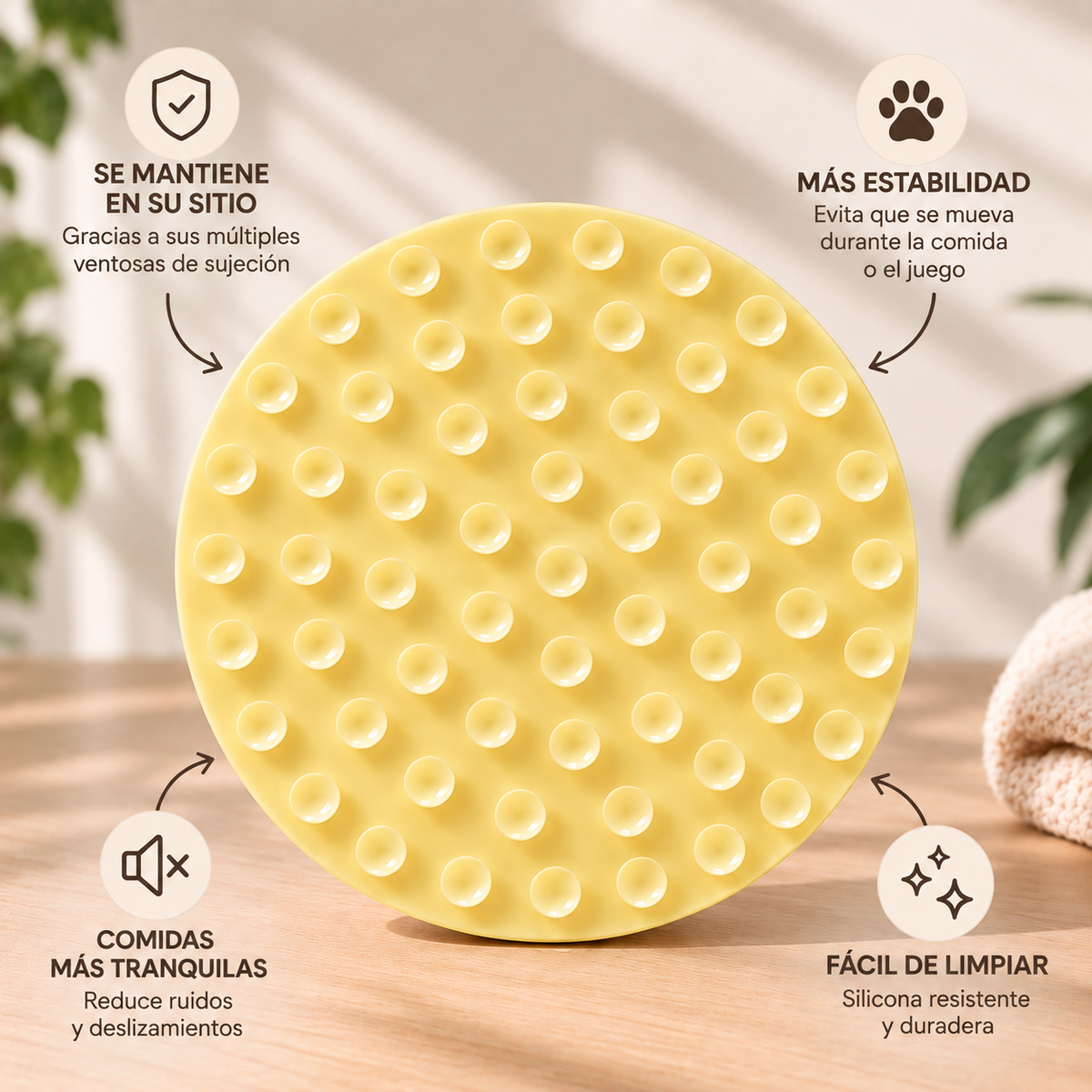 KIZUNA LickiMat | Alfombrilla Interactiva para Lamer Amarillo