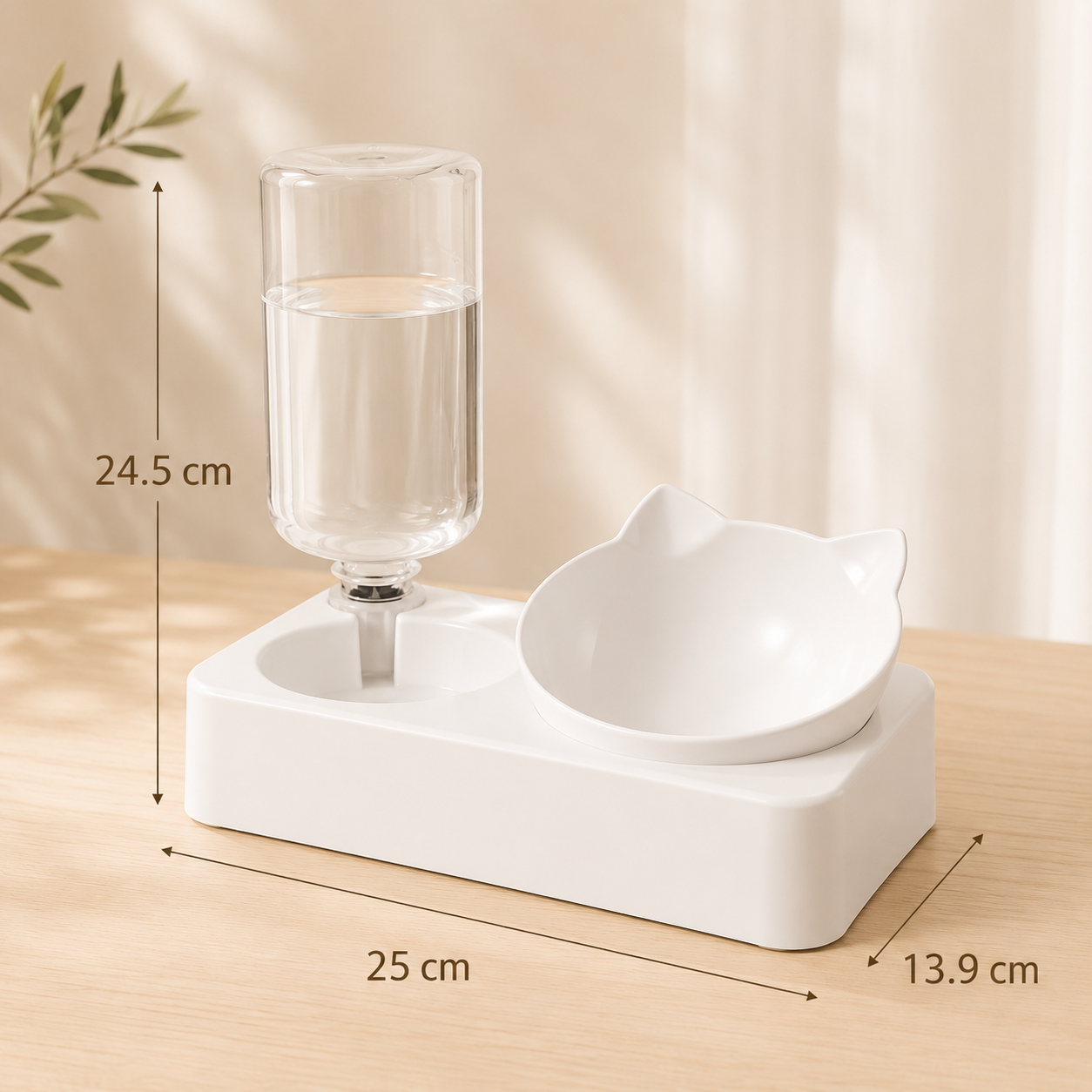 KIZUNA AquaBowl | Comedero Elevado con Dispensador de Agua