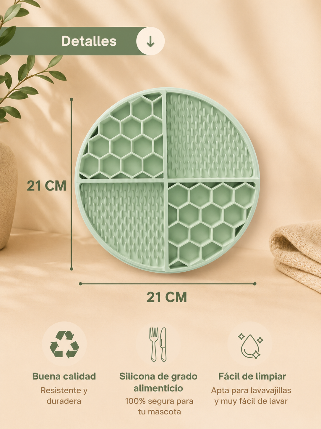 KIZUNA LickiMat | Alfombrilla Interactiva para Lamer Verde