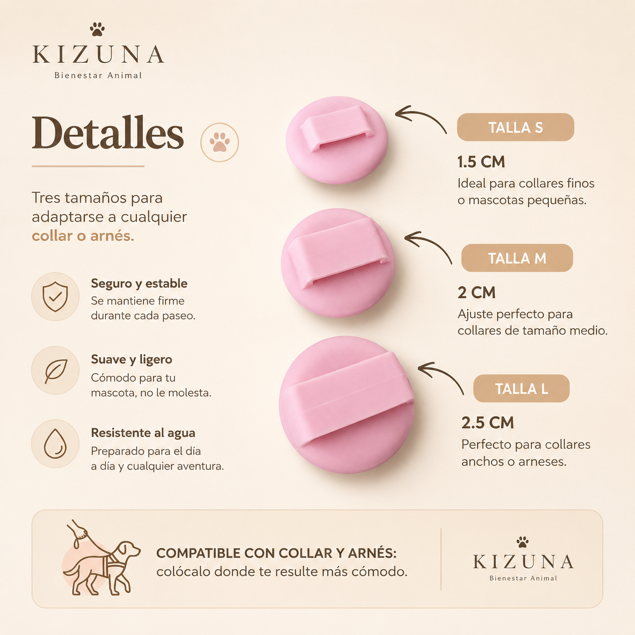 Kizuna Guardian GPS | Localizador Inteligente para Perros y Gatos Rosa