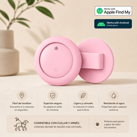 Kizuna Guardian GPS | Localizador Inteligente para Perros y Gatos Rosa