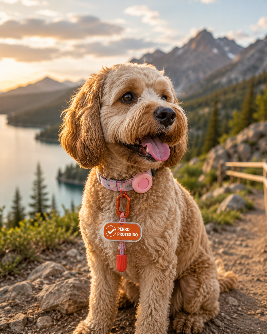 Kizuna Guardian GPS | Localizador Inteligente para Perros y Gatos Rosa