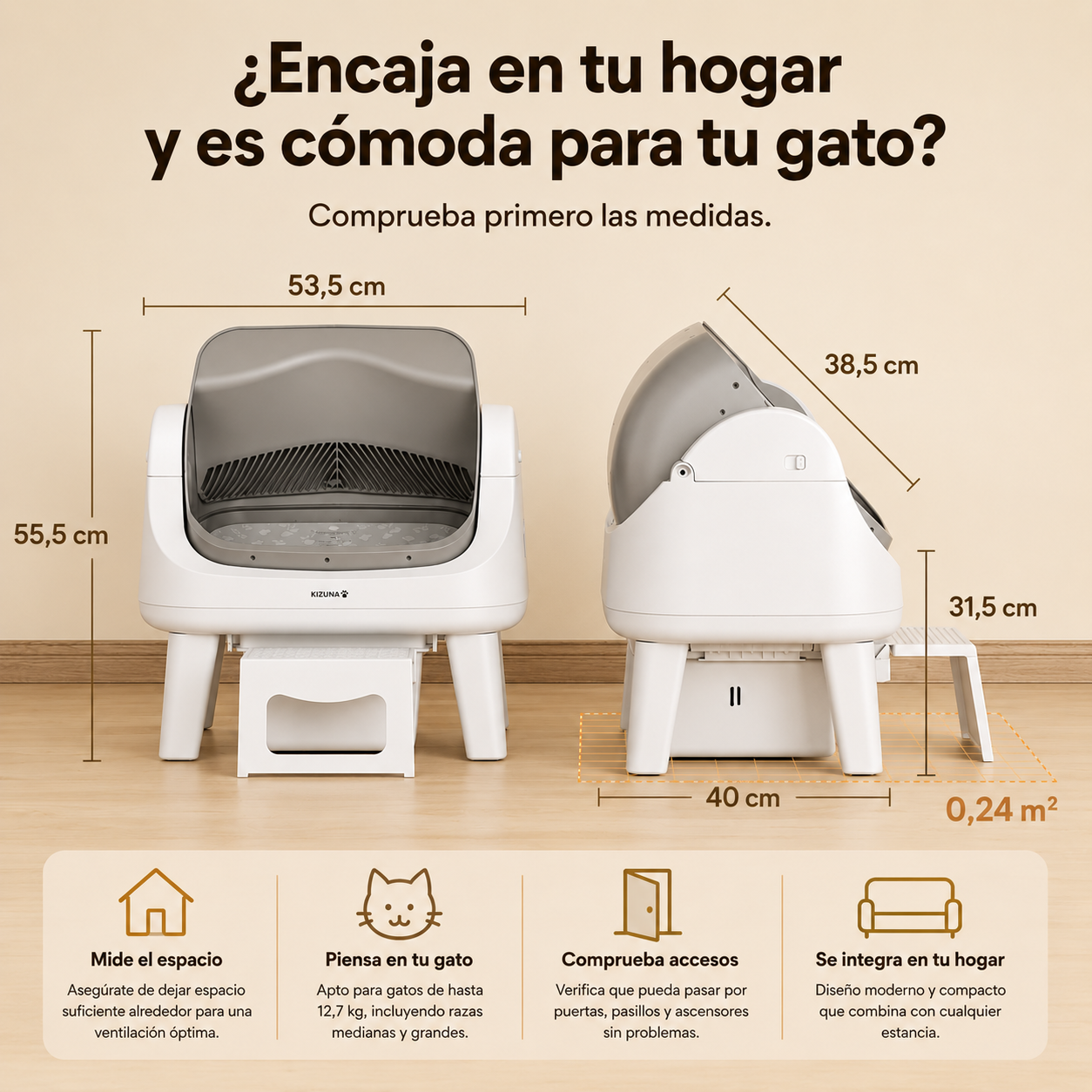 KIZUNA NekoClean | Arenero Automático Inteligente