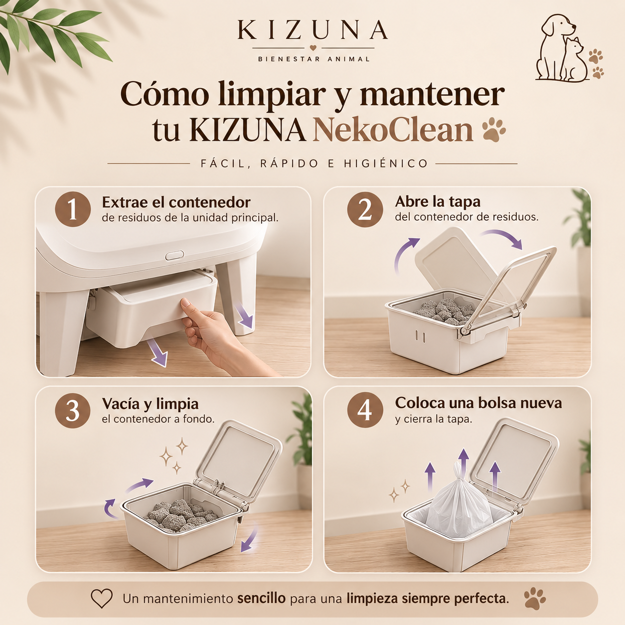 KIZUNA NekoClean Bags | 60 Bolsas Desechables