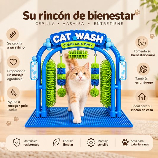 KIZUNA Cat Wash | Arco de Cepillado y Masaje para Gatos