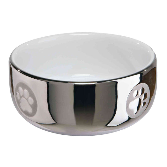 KIZUNA PawsBowl Silver | Comedero de Cerámica 300 ml