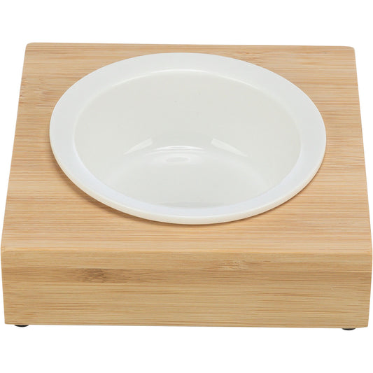 KIZUNA BambooBowl | Comedero de Cerámica con Soporte de Bambú