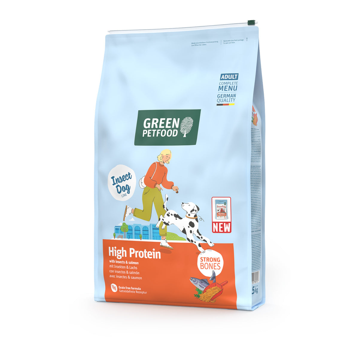 Green Petfood High Protein Insects & Salmon | Pienso sin Cereales para Perros Adultos Activos