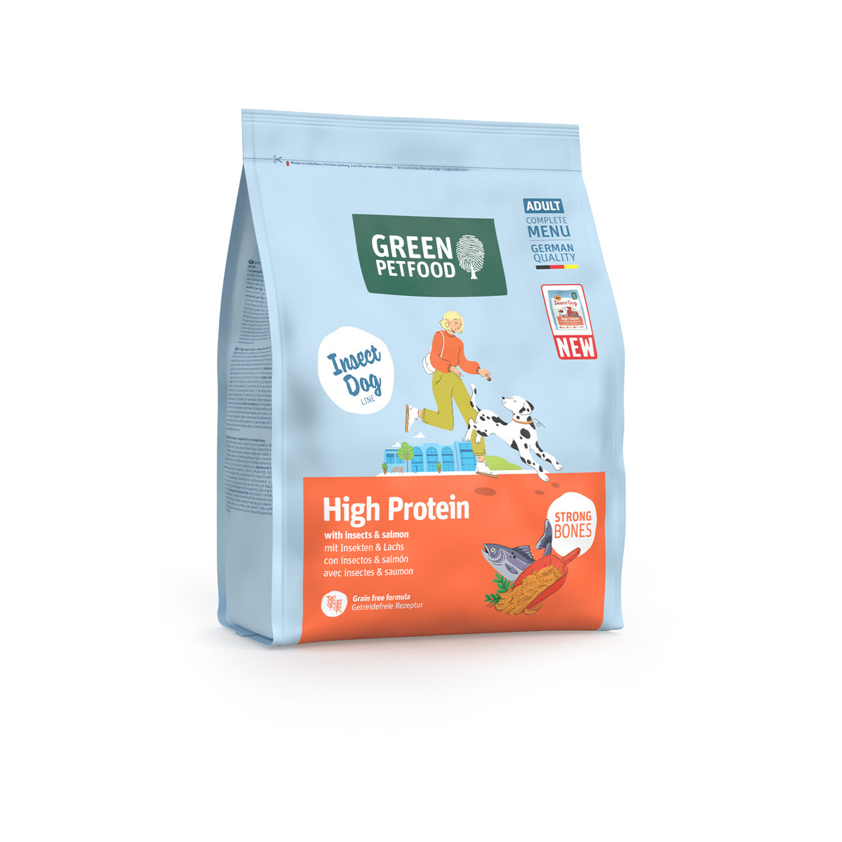 Green Petfood High Protein Insects & Salmon | Pienso sin Cereales para Perros Adultos Activos