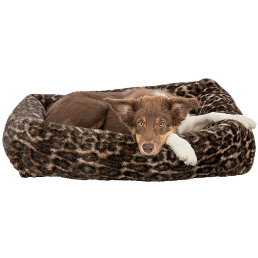 KIZUNA Leo | Cama de Felpa Suave con Diseño Leopardo