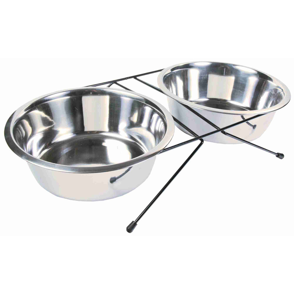 KIZUNA SteelDuo | Set de 2 Comederos de Acero Inoxidable con Soporte