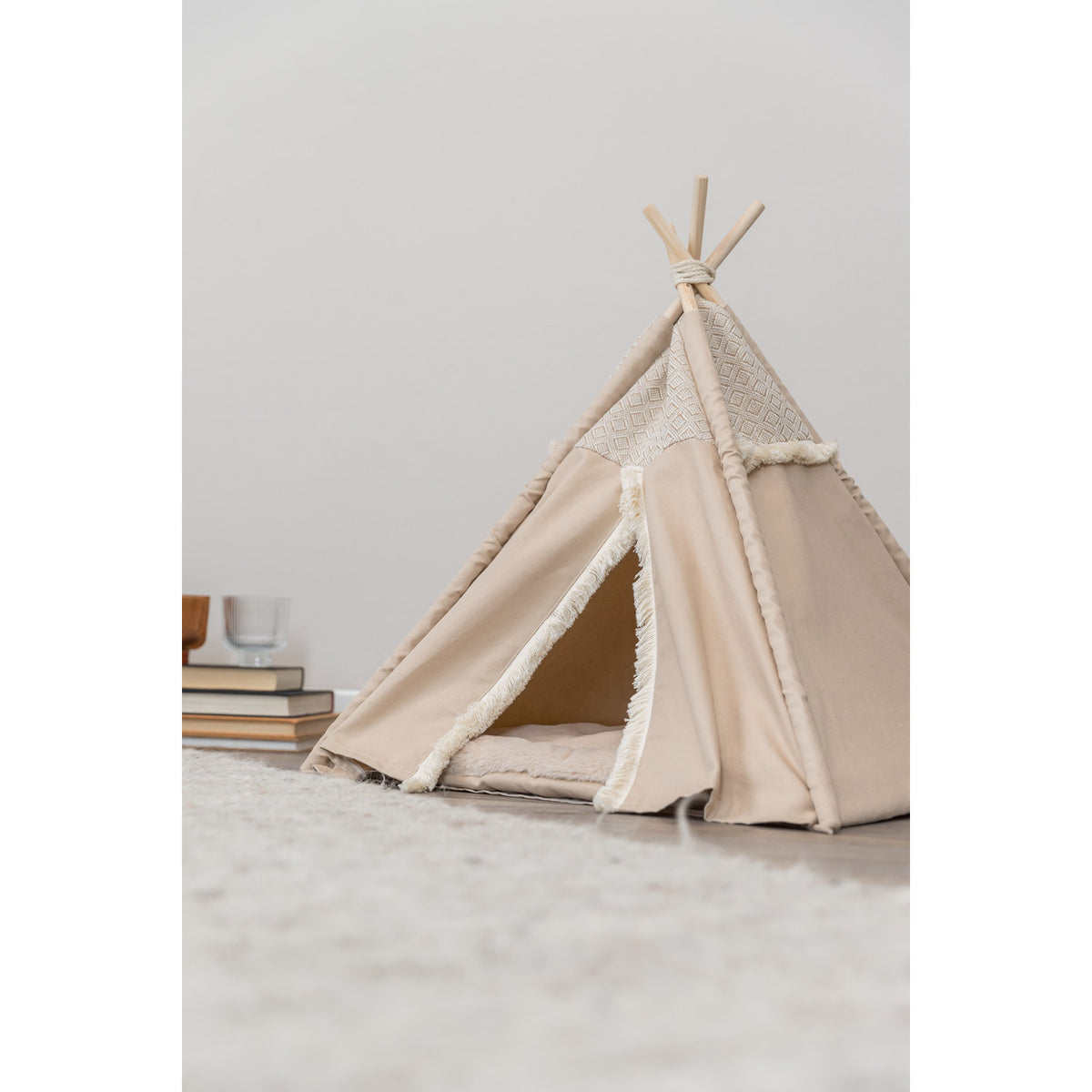 KIZUNA Boho | Tipi Refugio con Cojín para Gatos