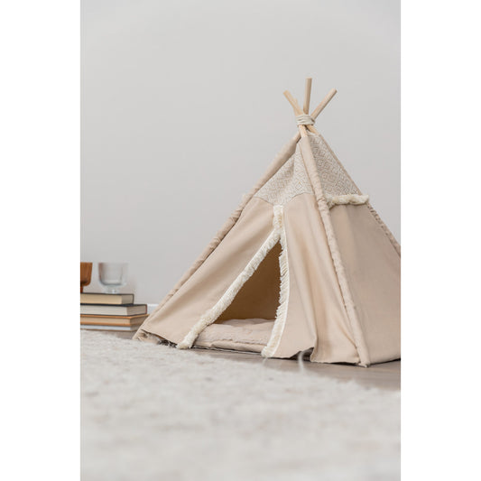 KIZUNA Boho | Tipi Refugio con Cojín para Gatos