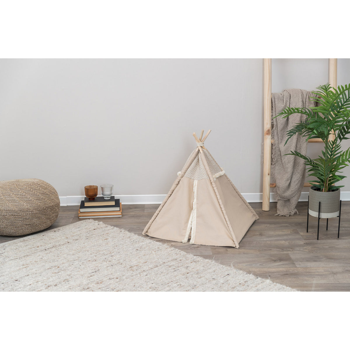 KIZUNA Boho | Tipi Refugio con Cojín para Gatos